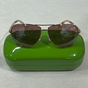 Nwt - New In Box Kate Spade NY Aviator Sunglasses With Green Hard Case